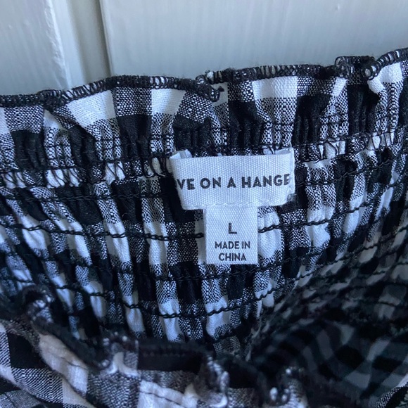 Black and white checkered, spaghetti strap, cotton top. L. - Picture 4 of 4